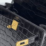 Hermès Mini Kelly K20 Leather Handbag Black Gold Hardware - Image 2