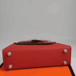 Hermès Mini Kelly Leather Handbag Red - Image 4