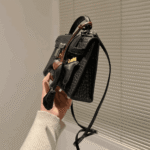 Hermès Mini Kelly Matte Alligator Leather Handbag Black - Image 3