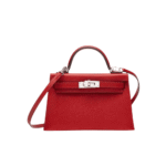 Hermès Mini Kelly Leather Handbag Red