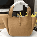 Saint Laurent Le 5 À 7 Bea Golden Leaf Suede Tote Bag - Image 2