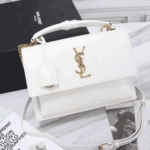 Saint Laurent Sunset Medium White Smooth Leather Shoulder Bag - Image 9