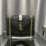 Saint Laurent Envelope Medium Bag Black Quilted Leather - Image 2
