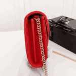 Saint Laurent Cassandre Envelope Chain Wallet Red Leather - Image 5