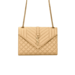 Saint Laurent Envelope Medium Bag Dark Taupe Matelassé Leather