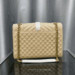 Saint Laurent Envelope Medium Matelassé Leather Bag Dark Taupe - Image 6