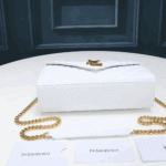 Saint Laurent Envelope Small Quilted Leather Bag White - Image 4