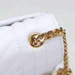 Saint Laurent Envelope Small Quilted Leather Bag White - Image 6