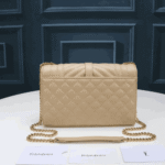 Saint Laurent Envelope Small Quilted Grain Leather Bag Beige - Image 4