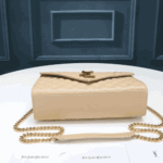 Saint Laurent Envelope Small Quilted Grain Leather Bag Beige - Image 5
