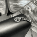 Saint Laurent Kate Medium Grain De Poudre Mirror Effect Leather Bag Black - Image 2