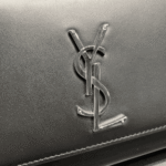 Saint Laurent Kate Medium Grain De Poudre Mirror Effect Leather Bag Black - Image 3