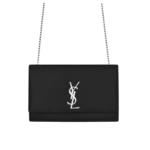 Saint Laurent Kate Medium Grain De Poudre Mirror Effect Leather Bag Black