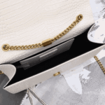 Saint Laurent Kate Medium Tassel Crocodile Embossed Leather Bag White - Image 7