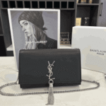 Saint Laurent Kate Medium Mirror Effect Leather Bag Black - Image 6