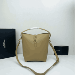 Saint Laurent Le 37 Bucket Bag Dark Beige Shiny Leather - Image 2