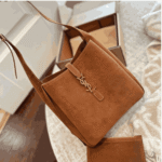 Saint Laurent Le 5 À 7 Supple Small Suede Shoulder Bag Golden Brown - Image 3