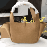 Saint Laurent Le 5 À 7 Bea Golden Leaf Suede Tote Bag - Image 5