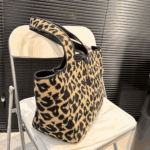Saint Laurent Le 5 À 7 Bea Leopard Leather Shoulder Bag - Image 5