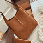 Saint Laurent Le 5 À 7 Supple Small Suede Shoulder Bag Golden Brown - Image 2