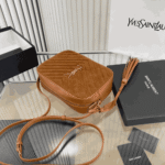 Saint Laurent Lou Camera Bag Cinnamon Suede Matelassé - Image 2