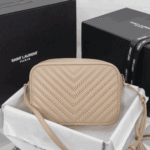 Saint Laurent Lou Camera Bag Dark Beige Quilted Leather - Image 2