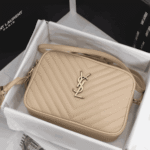 Saint Laurent Lou Camera Bag Dark Beige Quilted Leather - Image 3