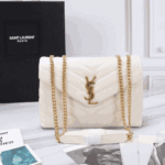 Saint Laurent Loulou Small Envelope Bag White Leather - Image 2
