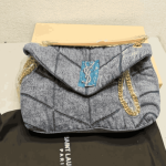 Saint Laurent Loulou Puffer Medium Denim Bag - Image 2