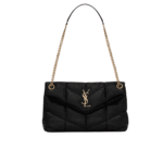 Saint Laurent Loulou Puffer Medium Bag Black Lambskin