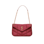 Saint Laurent Loulou Puffer Small Shoulder Bag Red Leather