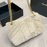 Saint Laurent Loulou Shearling Puffer Bag Beige - Image 7