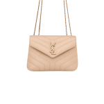 Saint Laurent Loulou Small Bag Dark Beige Leather