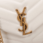 Saint Laurent Loulou Small Envelope Bag White Leather - Image 6