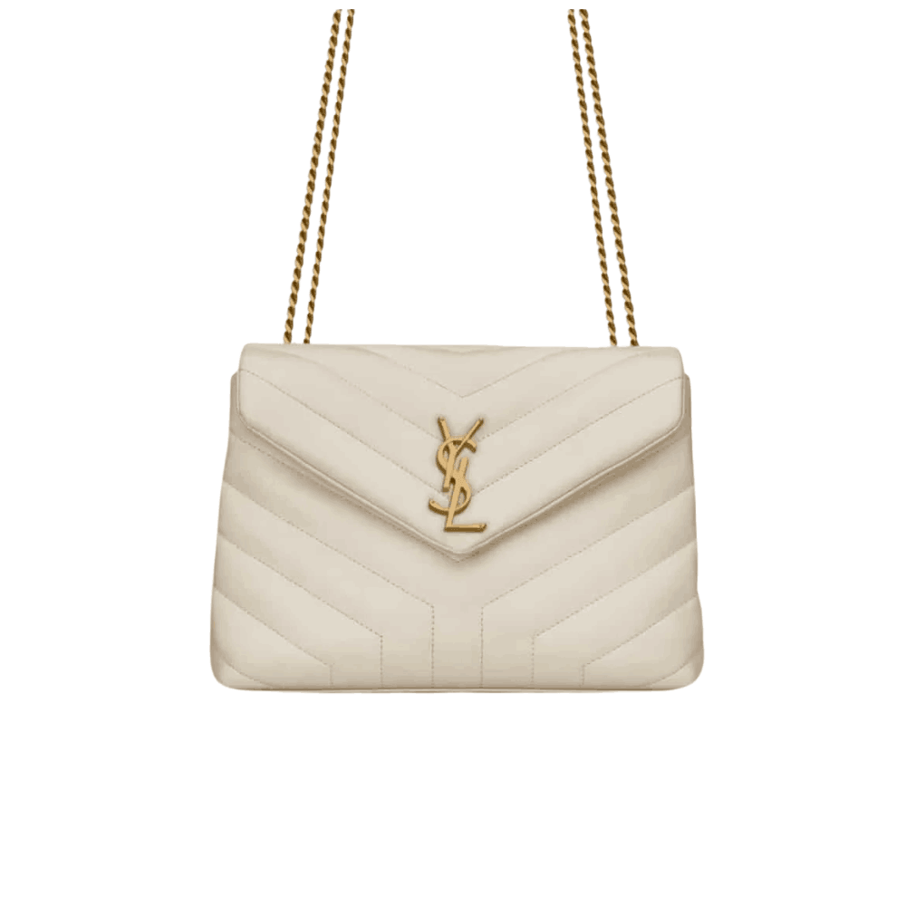 Saint Laurent Loulou Small Envelope Bag White Leather Saint Laurent Loulou Small Envelope Bag White Leather - Image 1