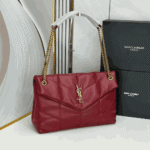 Saint Laurent Loulou Puffer Small Shoulder Bag Red Leather - Image 7