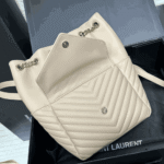 Saint Laurent Mini Joe Bucket Bag Cream Quilted Leather - Image 5