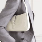 Saint Laurent Mini Le 5 À 7 Blanc Vintage Leather Shoulder Bag - Image 5