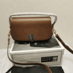Saint Laurent Mini Voltaire Leather Shoulder Bag Dark Cork - Image 6