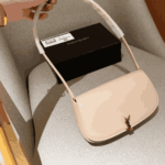 Saint Laurent Mini Voltaire Box Leather Shoulder Bag Cream - Image 2
