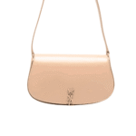 Saint Laurent Mini Voltaire Box Leather Shoulder Bag Cream