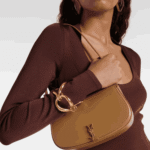 Saint Laurent Mini Voltaire Leather Shoulder Bag Dark Cork - Image 2