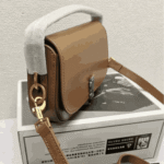 Saint Laurent Mini Voltaire Leather Shoulder Bag Dark Cork - Image 4