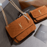 Saint Laurent Niki Baby Chain Bag Brown Suede Leather - Image 5