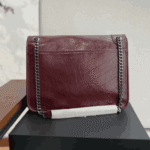 Saint Laurent Niki Shoulder Bag Burgundy Leather - Image 2