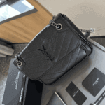 Saint Laurent Niki Medium Vintage Black Leather Shoulder Bag - Image 3