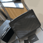 Saint Laurent Niki Medium Vintage Black Leather Shoulder Bag - Image 4