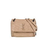 Saint Laurent Niki Medium Vintage Beige Leather Shoulder Bag
