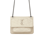 Saint Laurent Niki Medium Vintage White Leather Shoulder Bag
