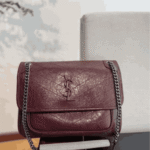 Saint Laurent Niki Shoulder Bag Burgundy Leather - Image 5